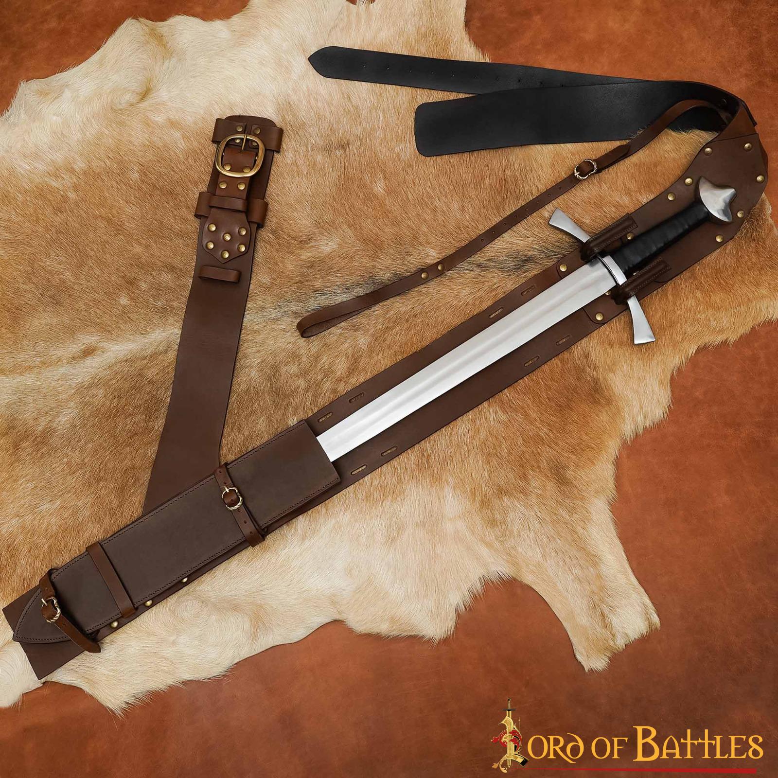Bandolera de espalda para espada en cuero genuino - imagen 8