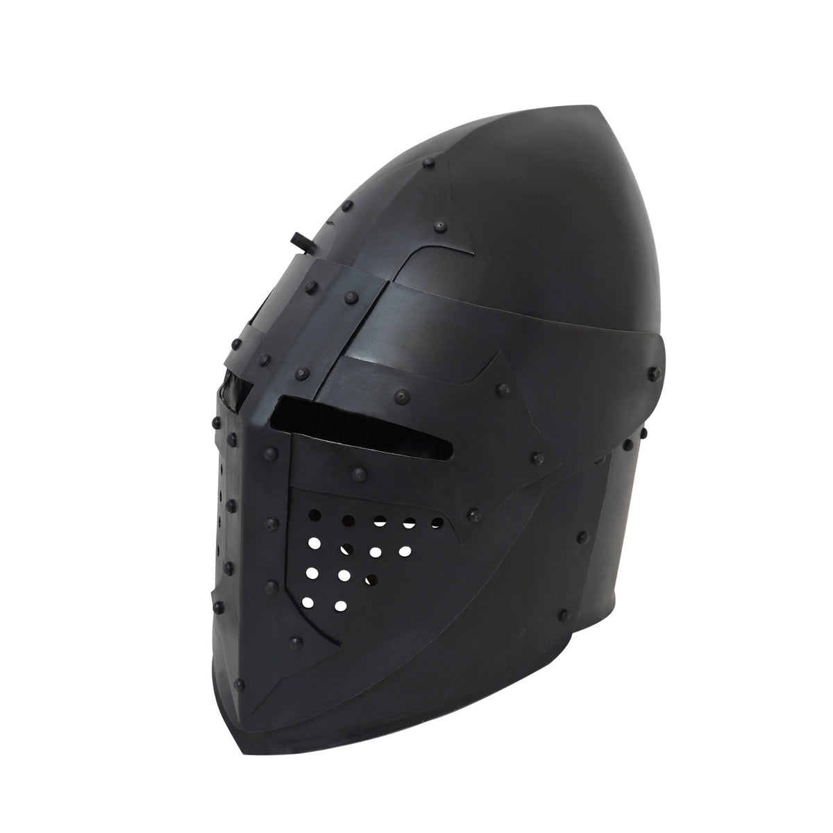 Casco bacinete visoreado siglo XIV con forro de cuero - imagen 10