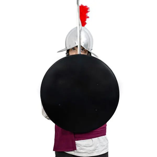 Escudo redondo de acero calibre 18 (56 cm) con correas de cuero — personalizable para LARP y recreación - imagen 12