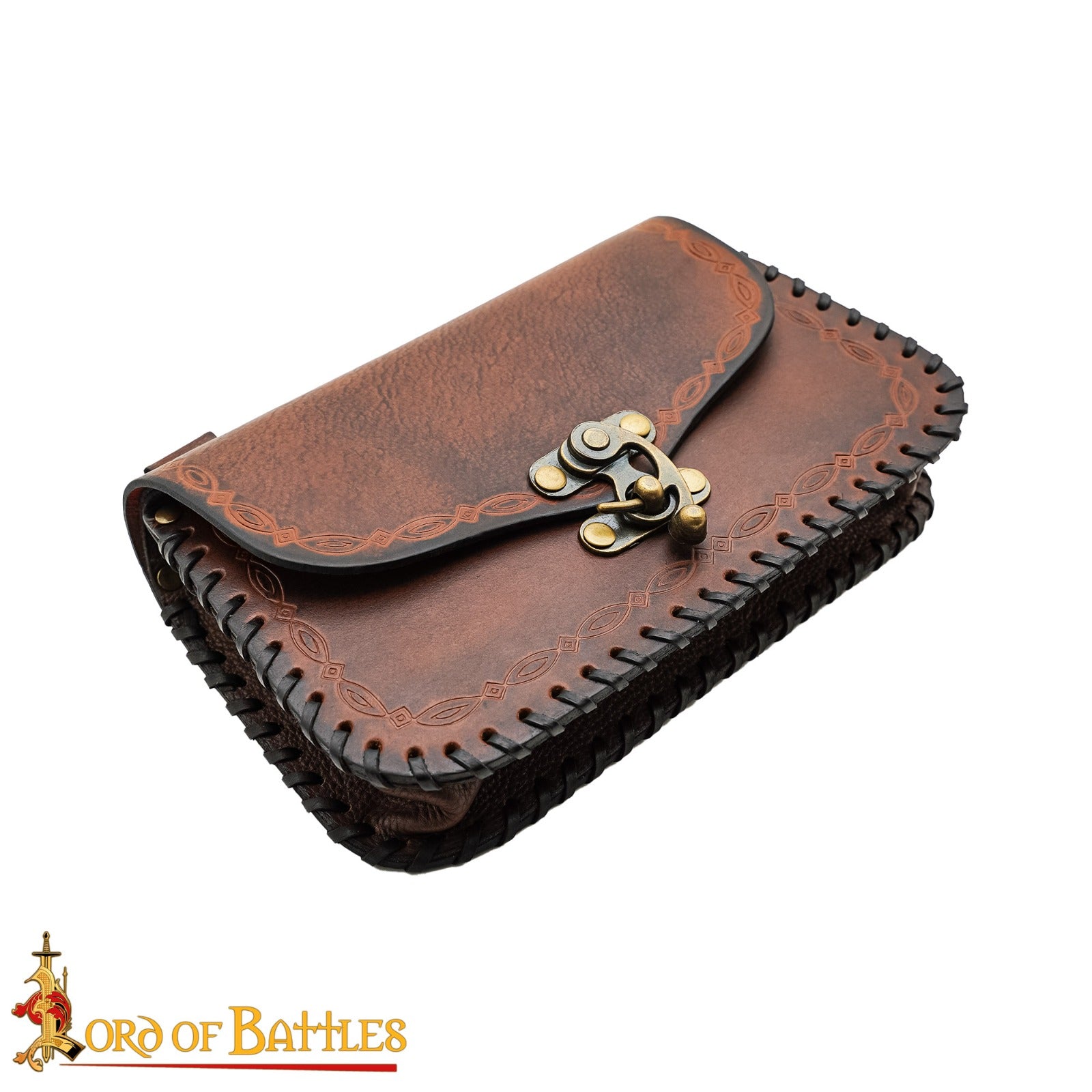 Bolsa de cinturón medieval de cuero repujado — LARP y recreación - imagen 14