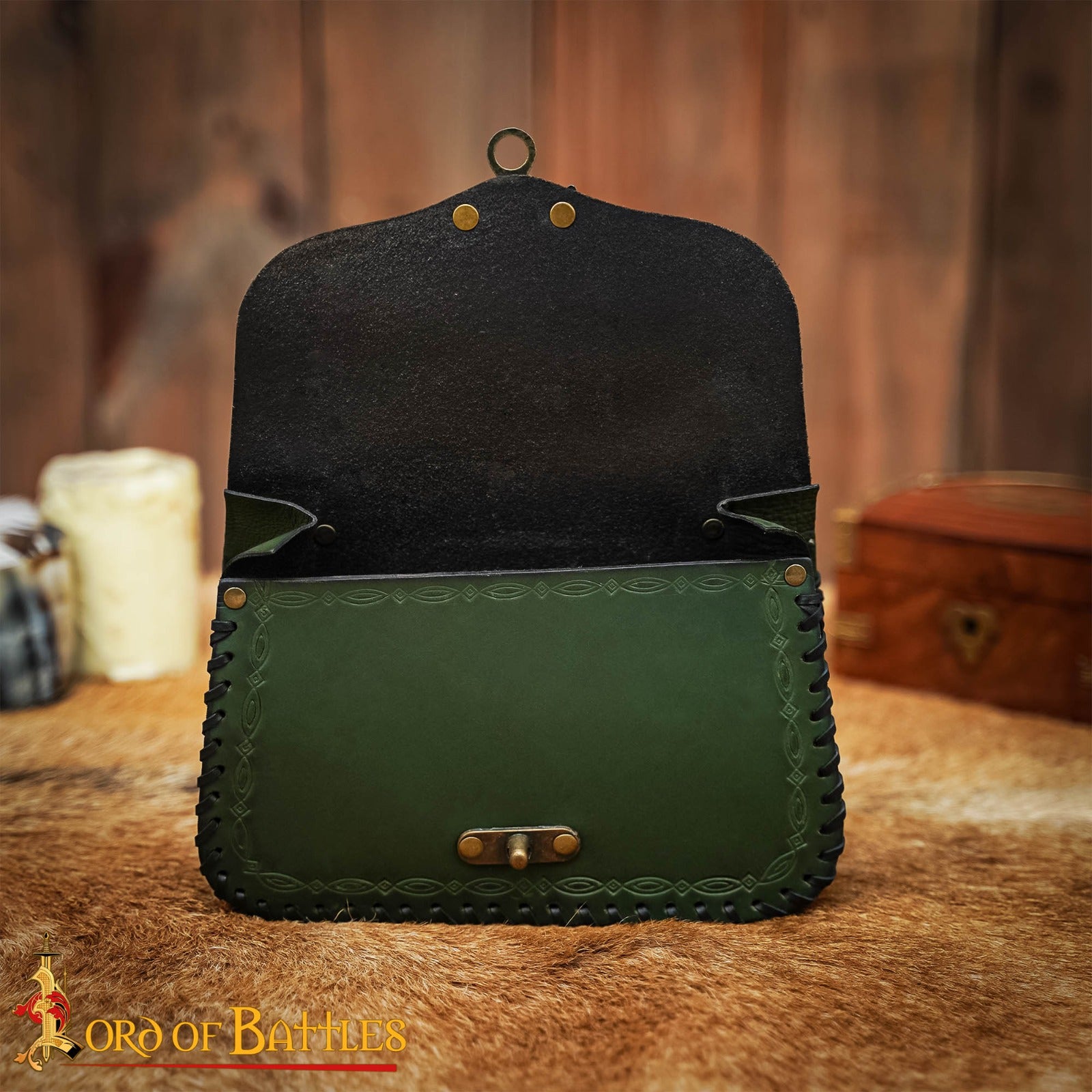 Bolsa de cinturón medieval de cuero repujado — LARP y recreación - imagen 20