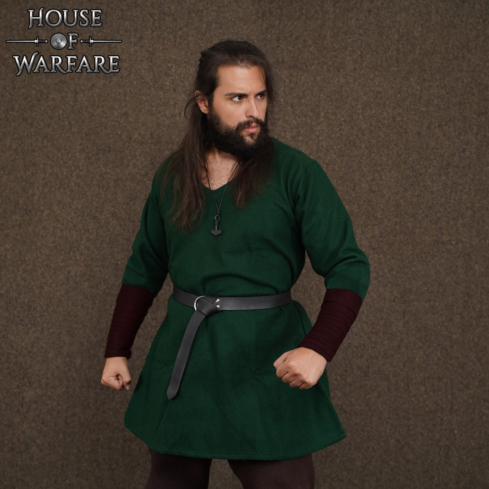 Vendas vikingas de brazo en mezcla 70% lana/30% nylon con fíbula de latón - par - imagen 5