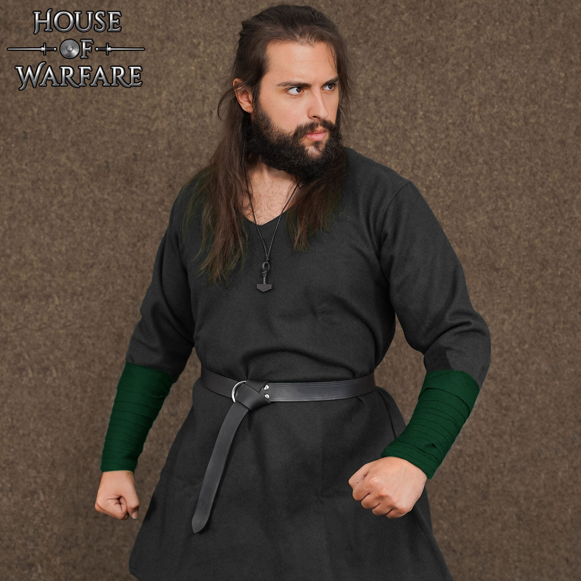 Vendas vikingas de brazo en mezcla 70% lana/30% nylon con fíbula de latón - par - imagen 13