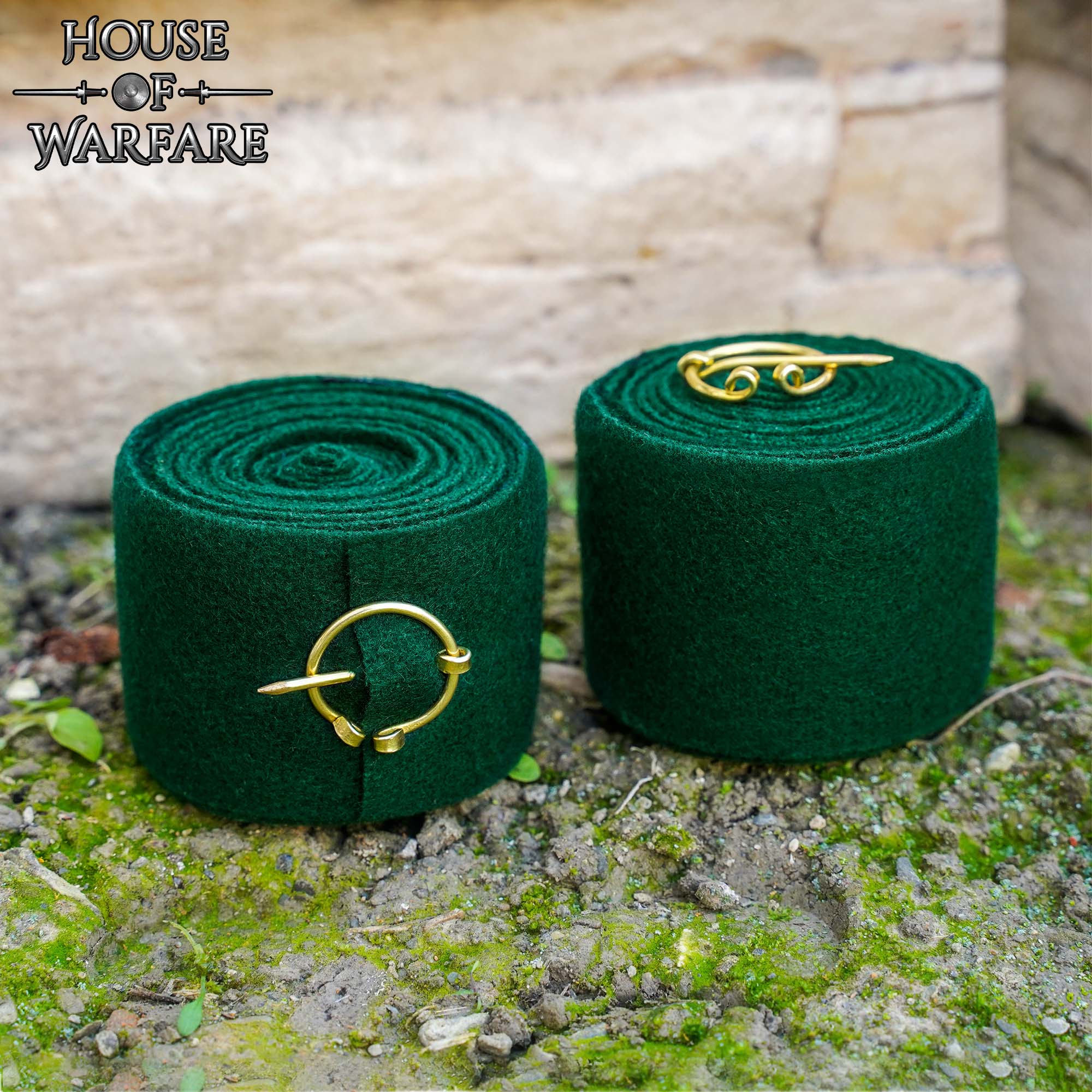 Vendas vikingas de brazo en mezcla 70% lana/30% nylon con fíbula de latón - par - imagen 14