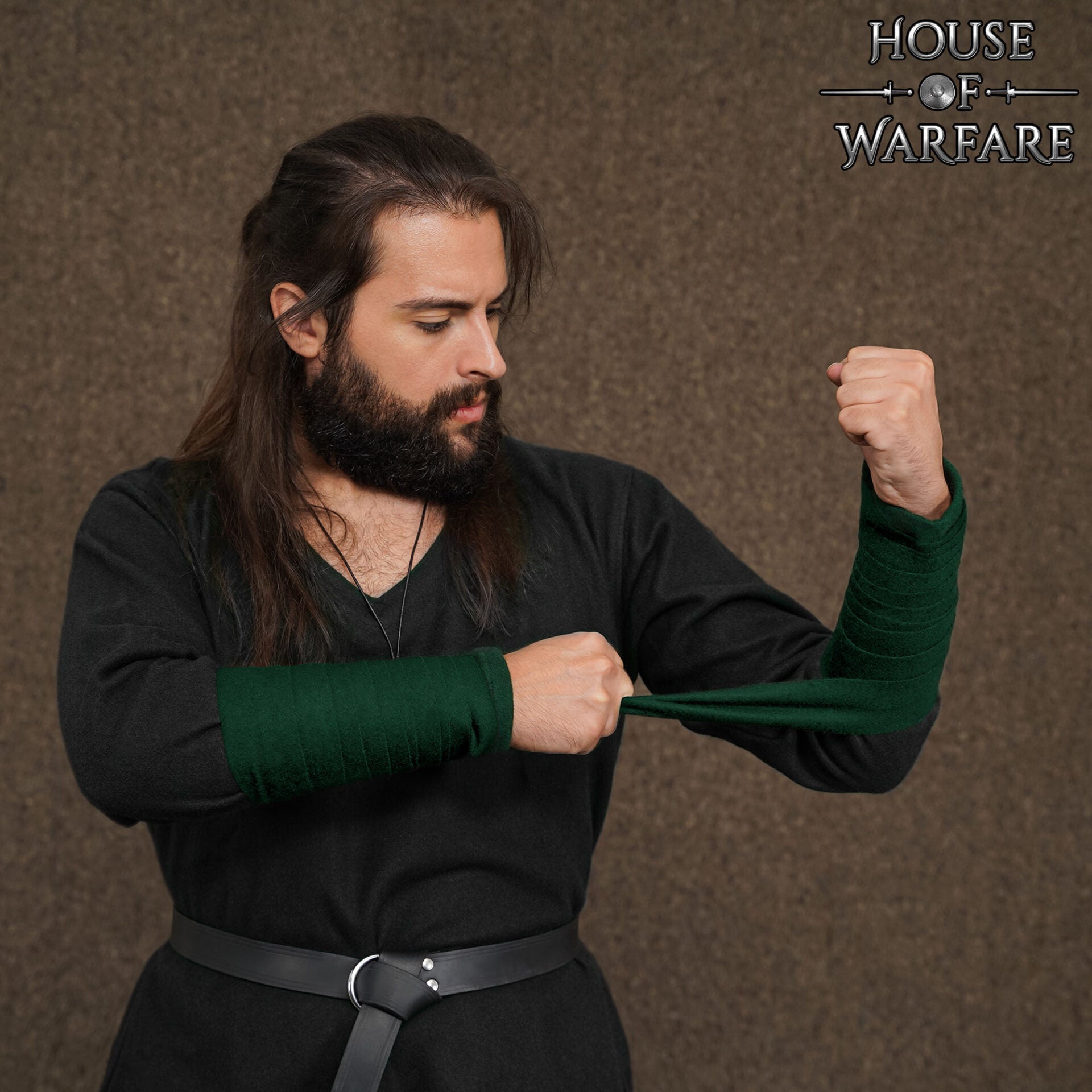 Vendas vikingas de brazo en mezcla 70% lana/30% nylon con fíbula de latón - par - imagen 17