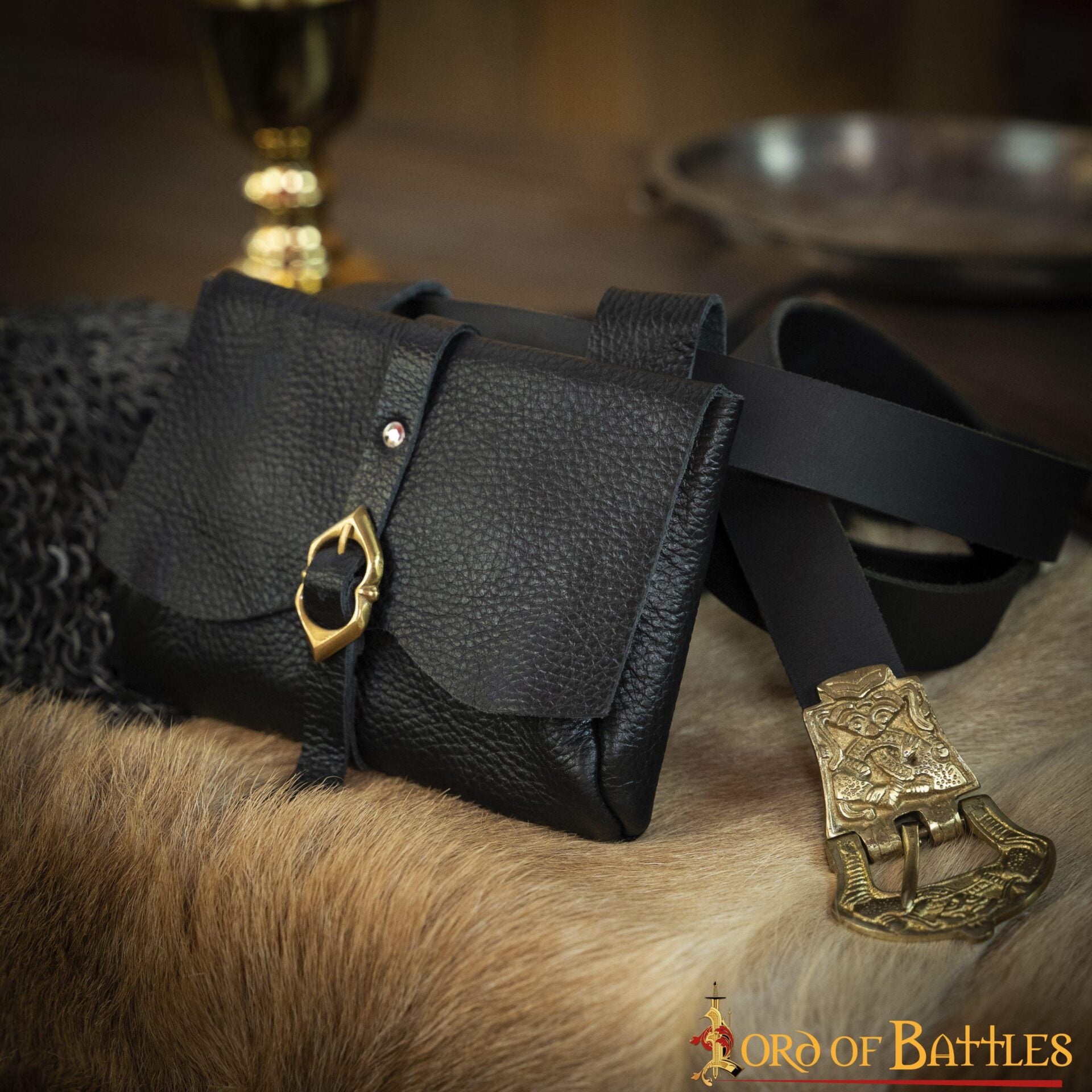 Bolsa medieval de cuero para cinturón - imagen 20