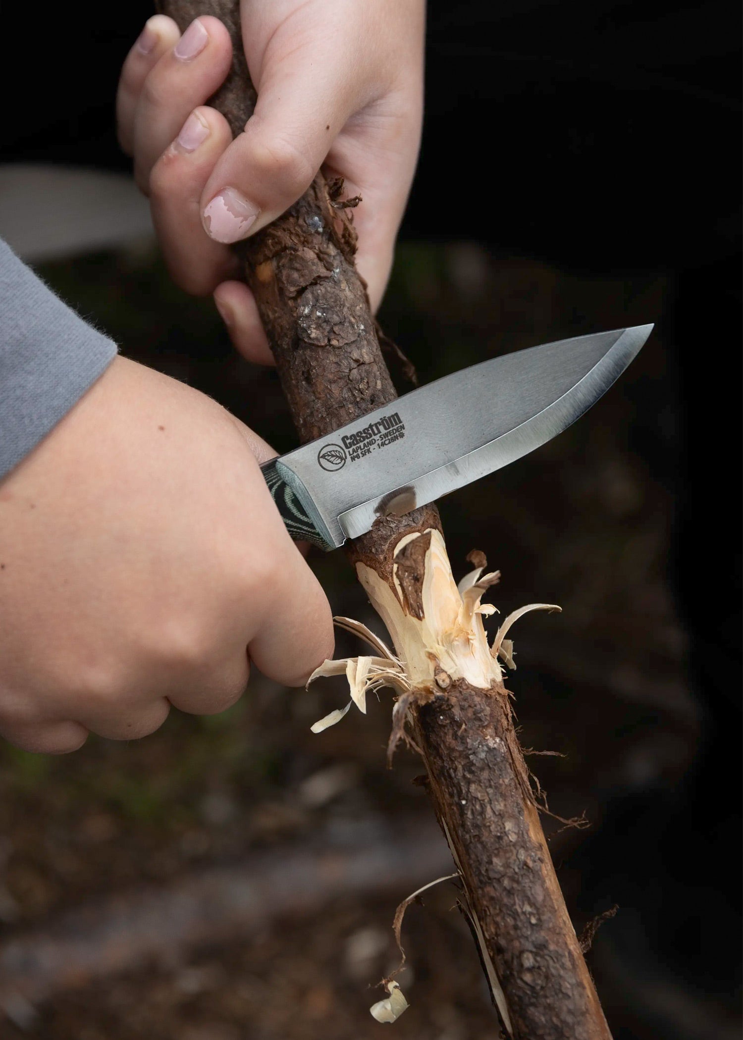 Imagen única de: Casström, Cuchillo Forestal Sueco No. 8, Micarta Verde, Acero