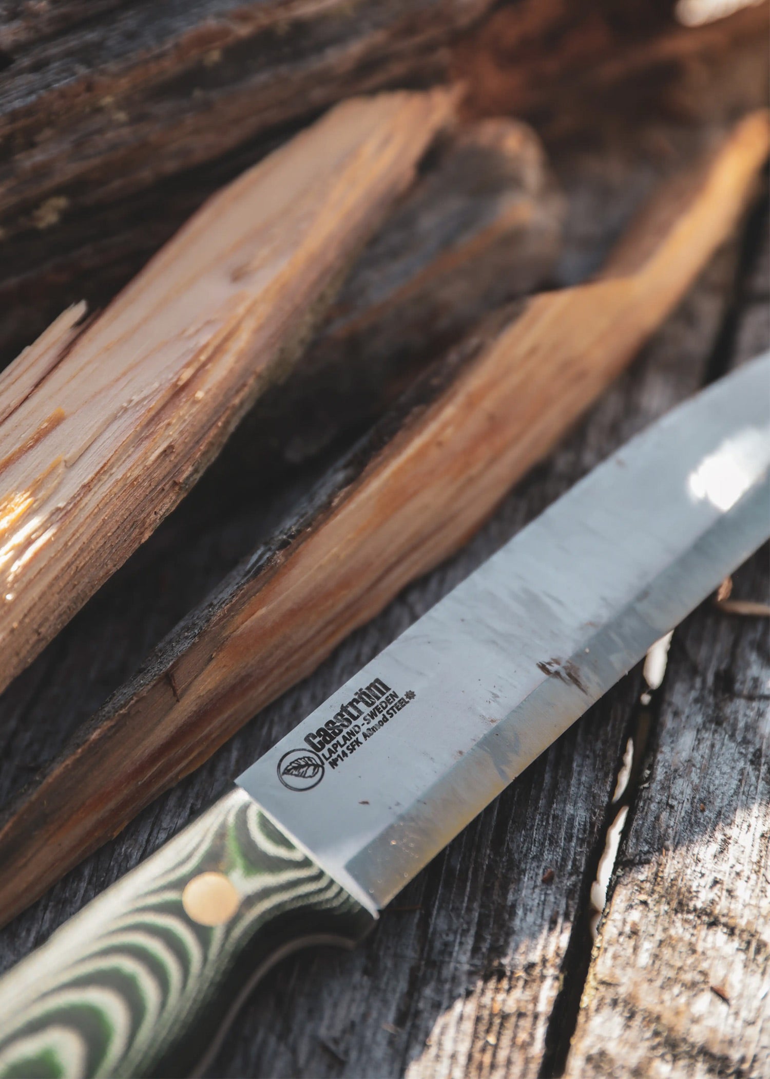 Imagen única de: Casström, Cuchillo Forestal Sueco No. 14, Micarta Verde, Acero