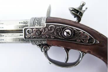 Imagen única de: Pistola De 2 Cañones Giratotios, Francia S. XVIII, Réplica No Funcional 1308