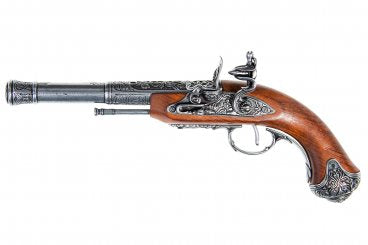 Imagen única de: Pistola De Chispa (Zurda), India S.XVIII., Réplica No Funcional Dorada o Plateada 1296