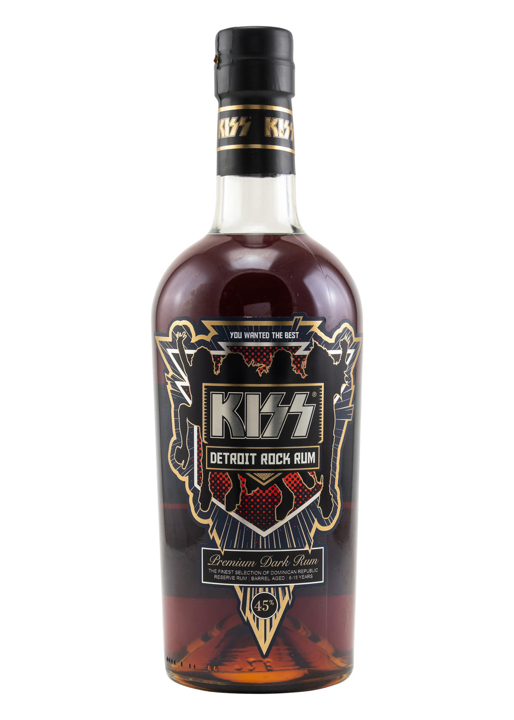 Kiss Detroit Rock Premium Ron Oscuro 45% Vol. 0,7L