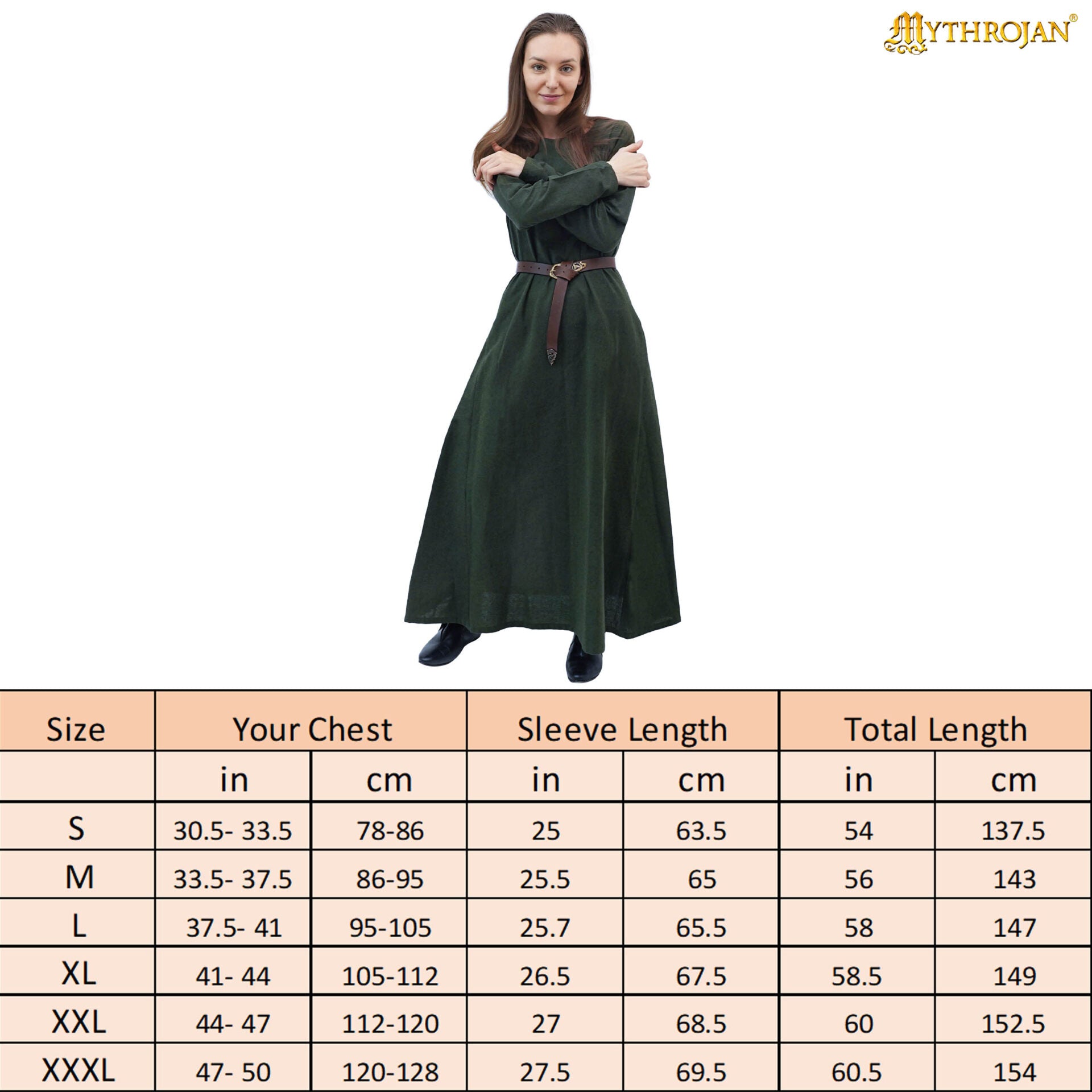 Imagen única de: Vestido medieval The Archeress de 100% algodón (200 GSM)