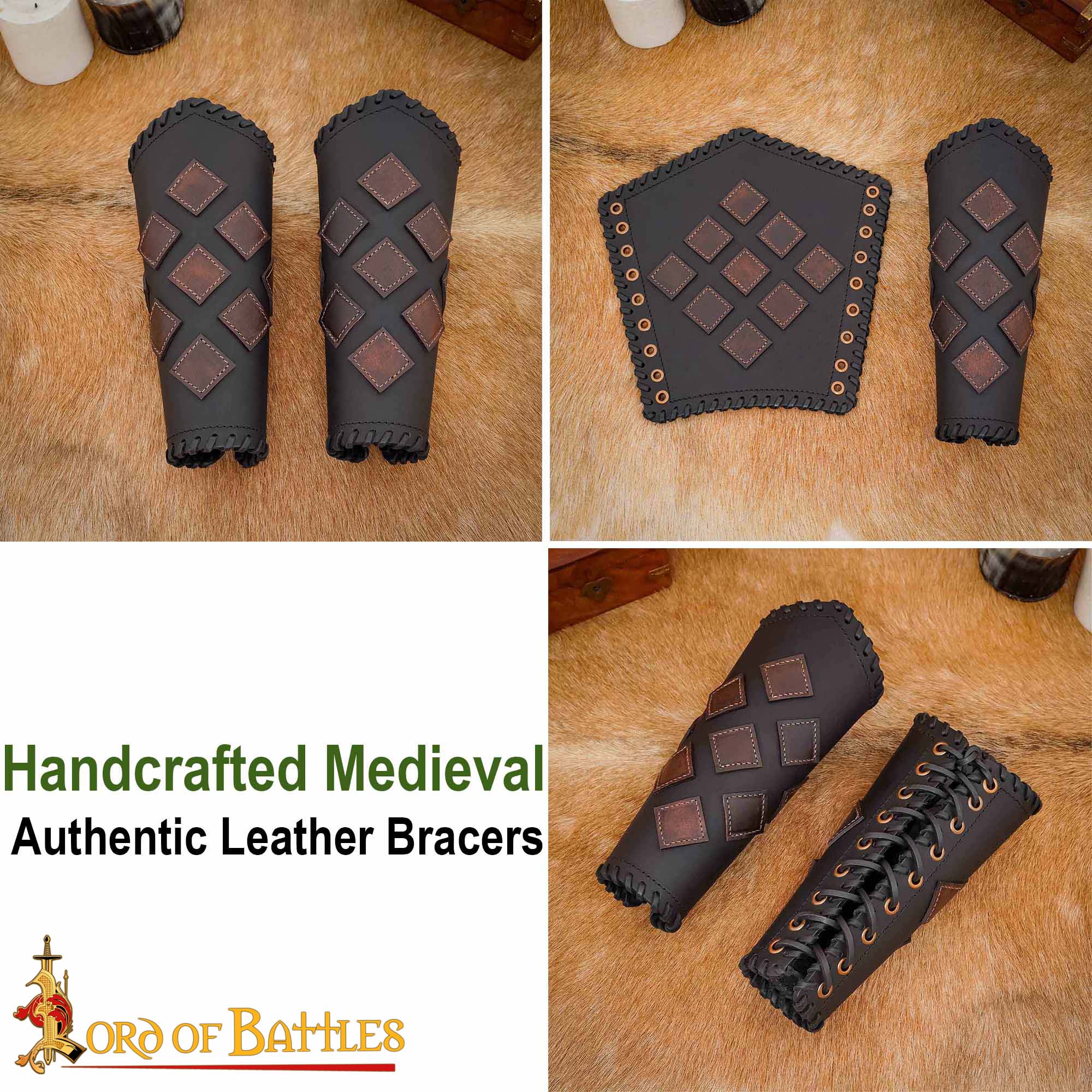 Brazales de cuero artesanal para LARP y cosplay - imagen 20
