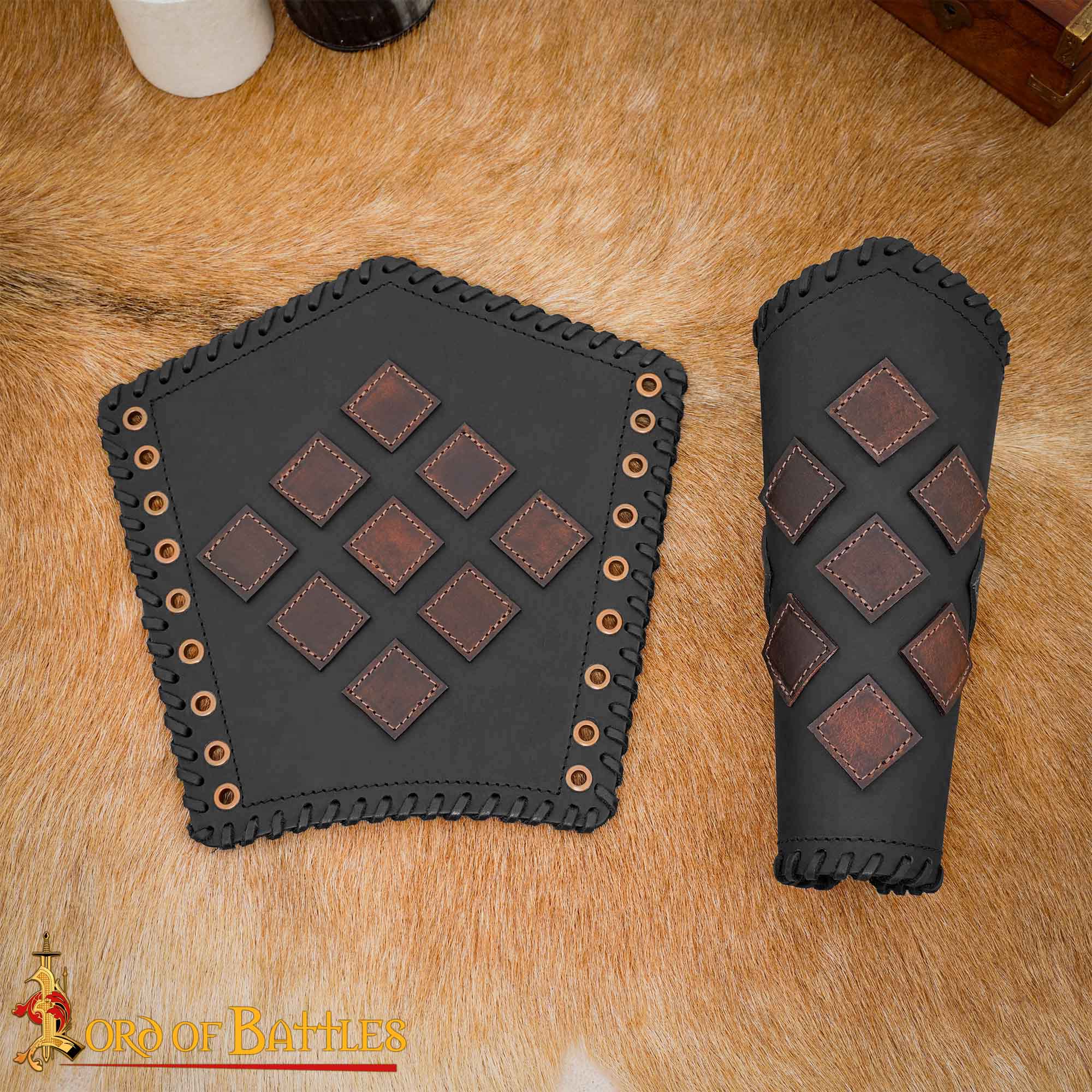 Brazales de cuero artesanal para LARP y cosplay - imagen 2