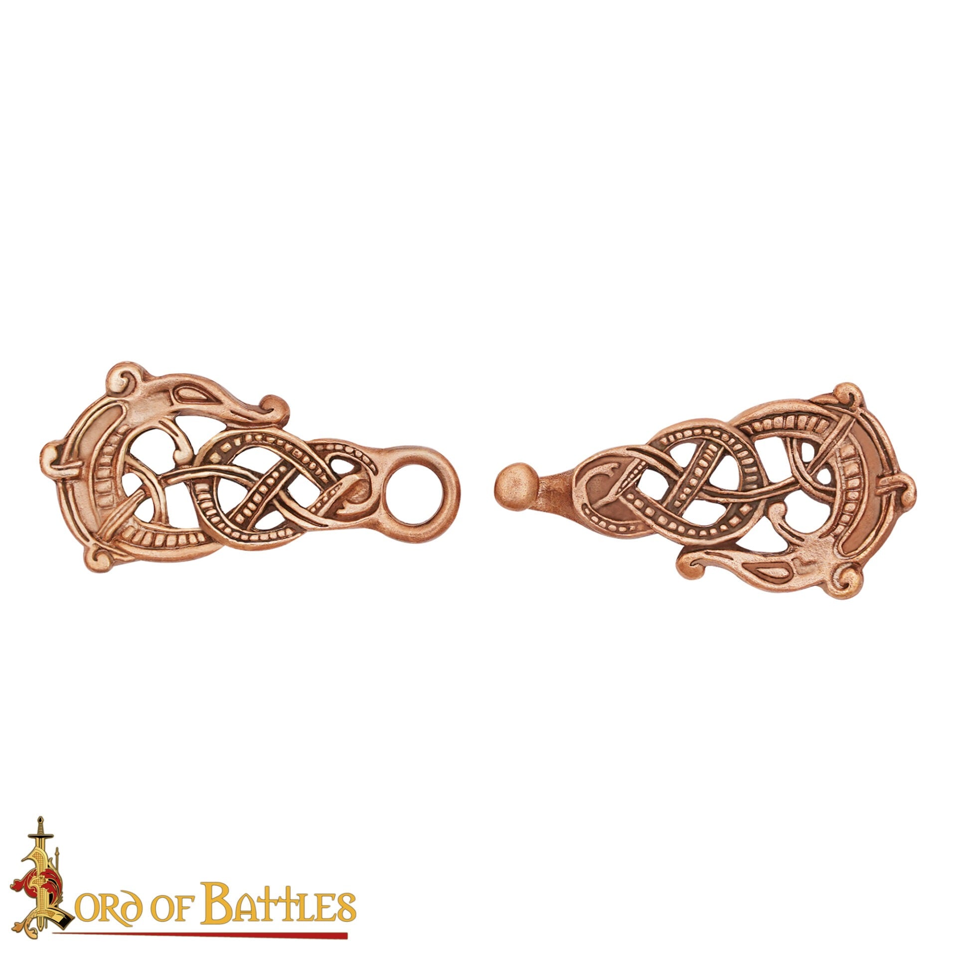 Broche vikingo de bronce en cera perdida - cierre doble con nudo - imagen 29