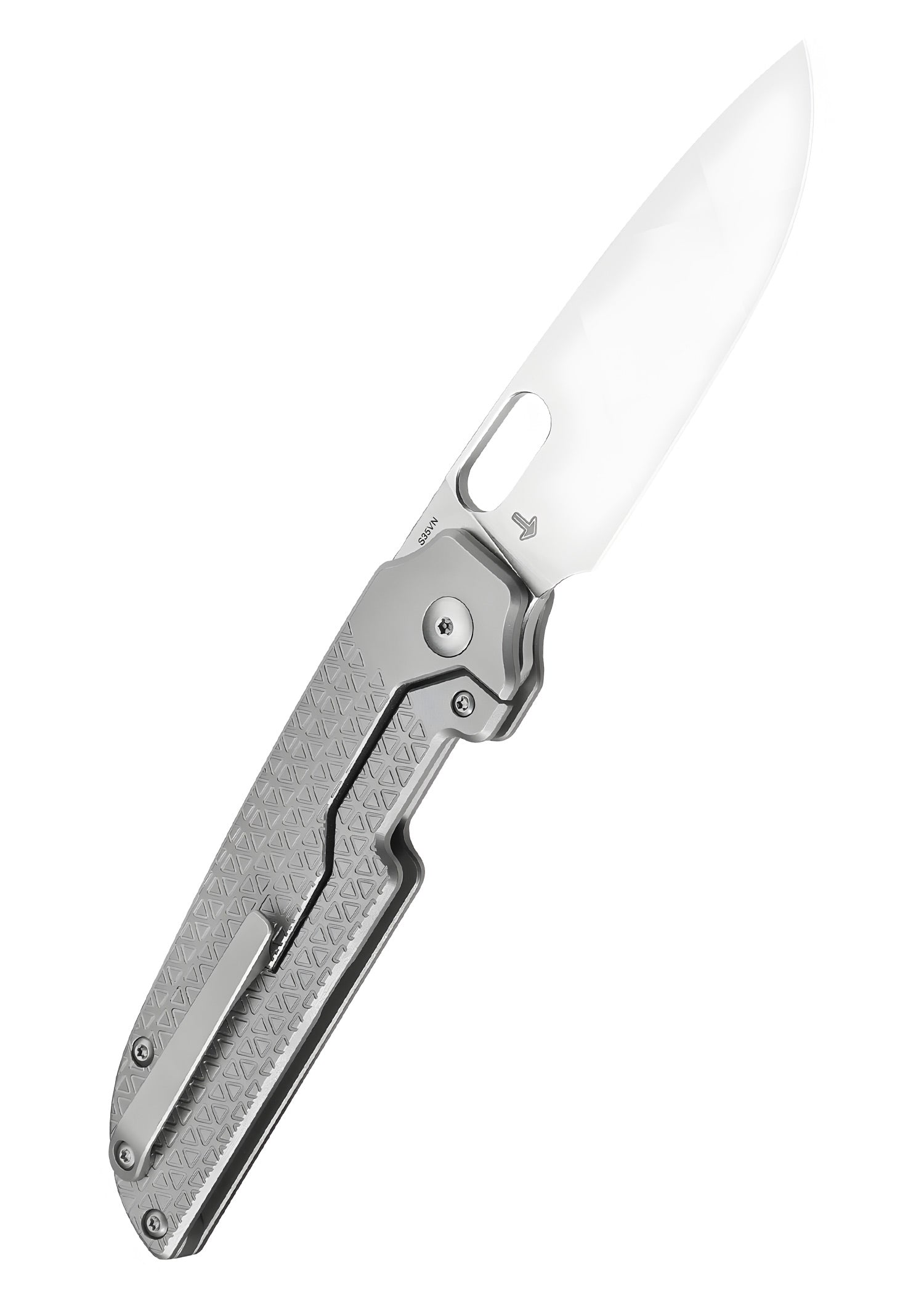 Imagen única de: Navaja Kizer Knives Varatas, Titanio, Lavada A La Piedra