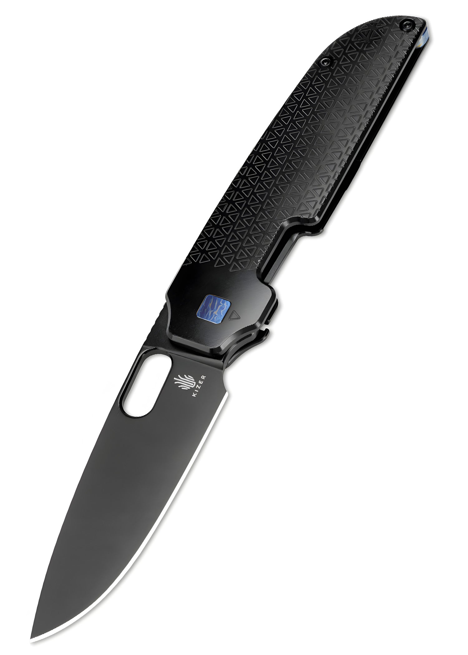 Imagen única de: Navaja Kizer Knives Varatas, Titanio, Hoja Negra
