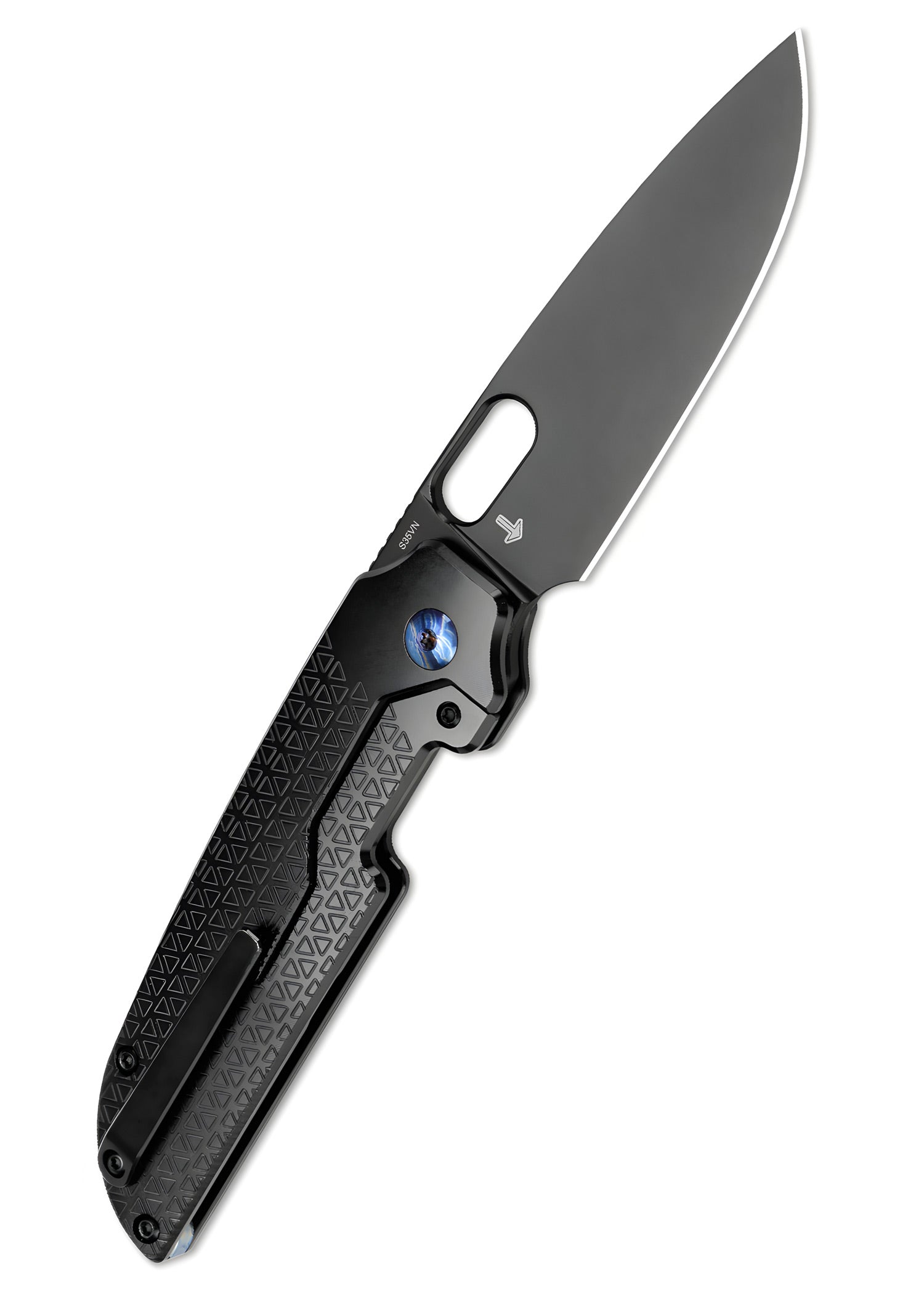 Imagen única de: Navaja Kizer Knives Varatas, Titanio, Hoja Negra