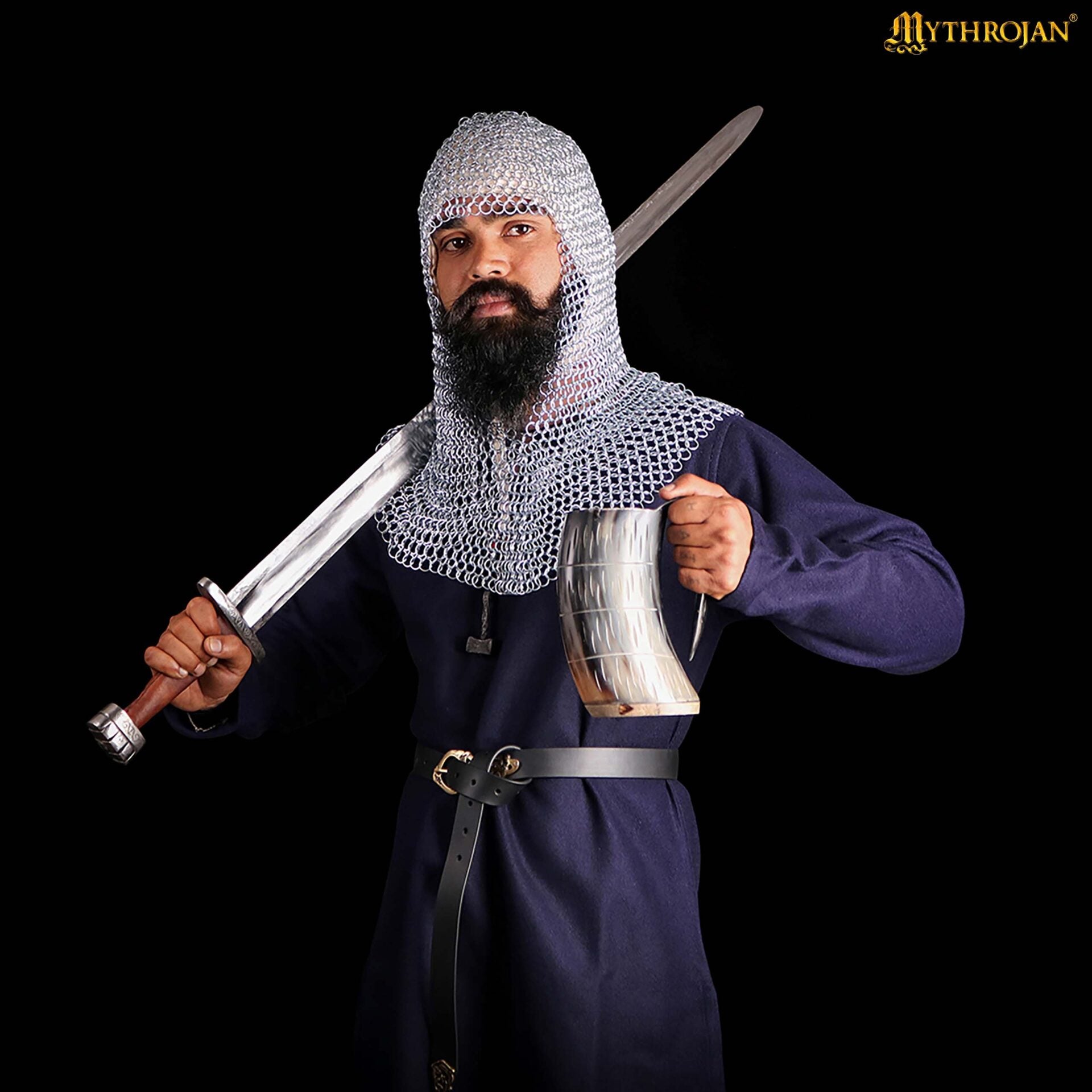 Capucha medieval de algodón 100% (lona 220 GSM) para LARP y recreación - imagen 2