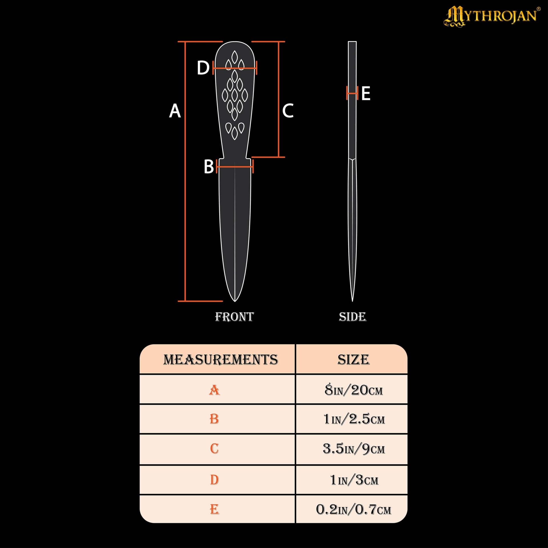 Athame ceremonial de madera maciza hecho a mano - imagen 19