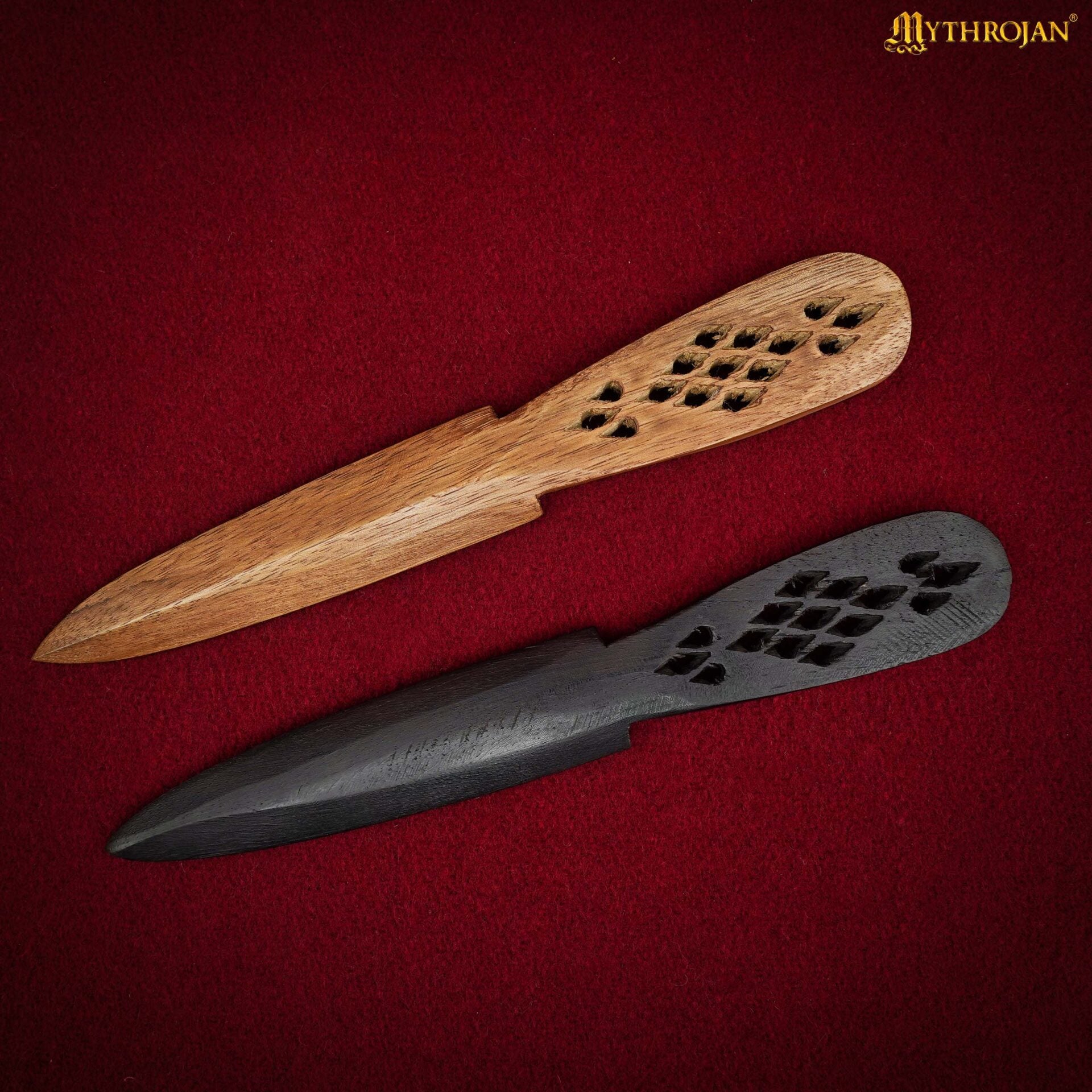 Athame ceremonial de madera maciza hecho a mano - imagen 17