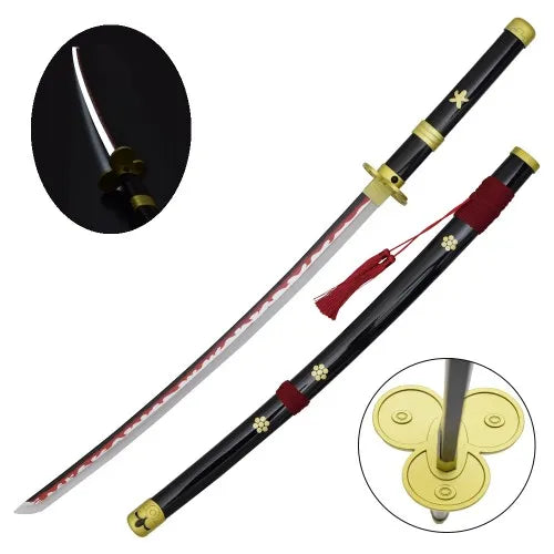 Imagen única de: Katana Decorativa Acero al Carbono LED Enma Negra de Roronoa Zoro - One Piece