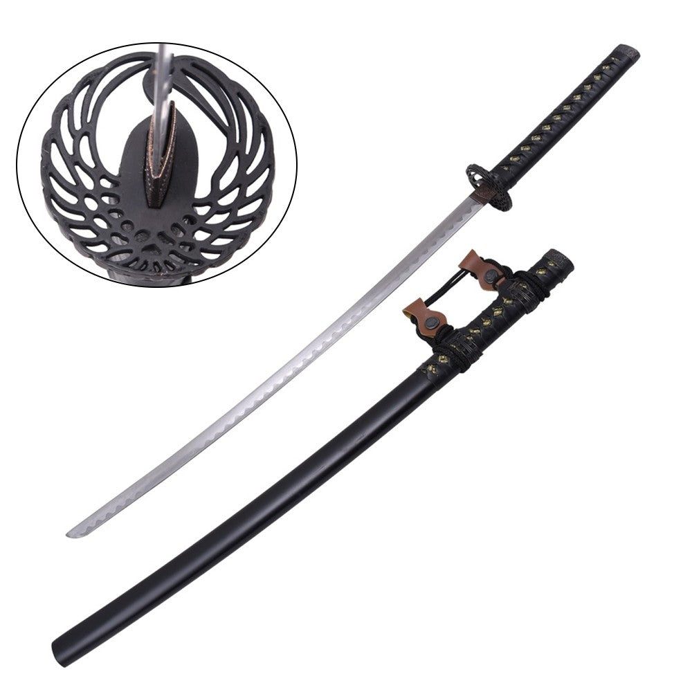 Katana Decorativa Negra Samurái de Acero Inoxidable
