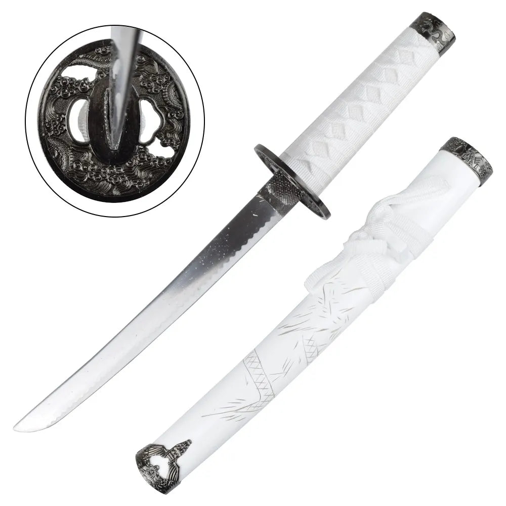 Tanto Decorativo Japonés con Dragón Grabado