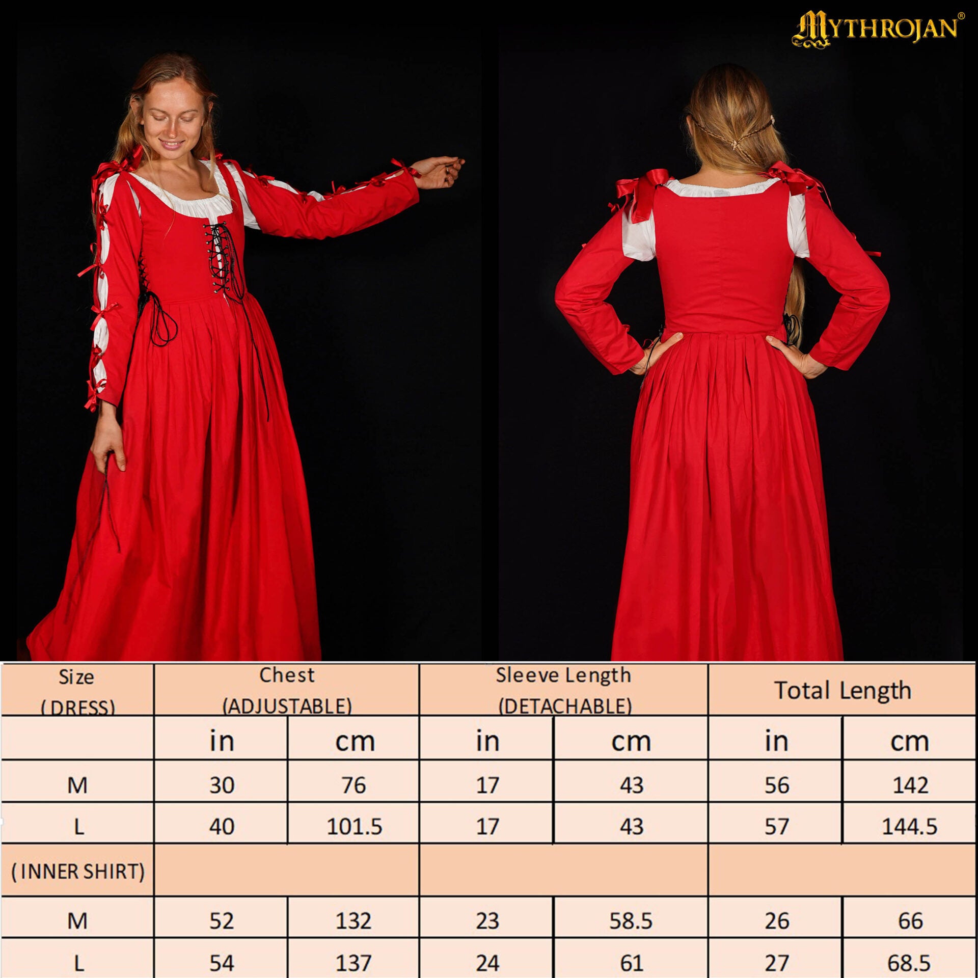 Vestido renacentista de algodón con blusa — 100% algodón - imagen 3