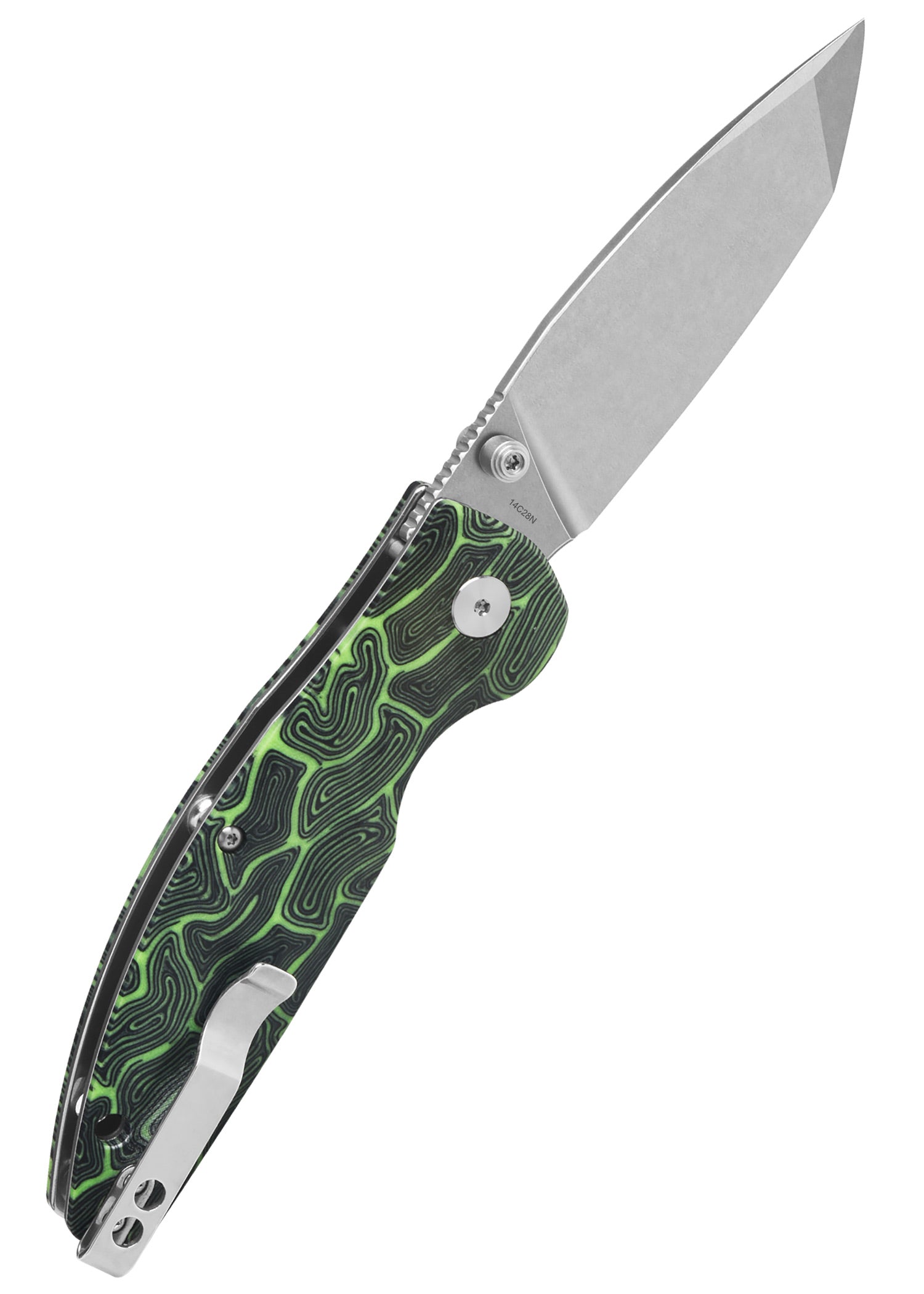 Imagen única de: Qsp Turtle Punk Stonewashed, Negro-verde, Navaja De Bolsillo