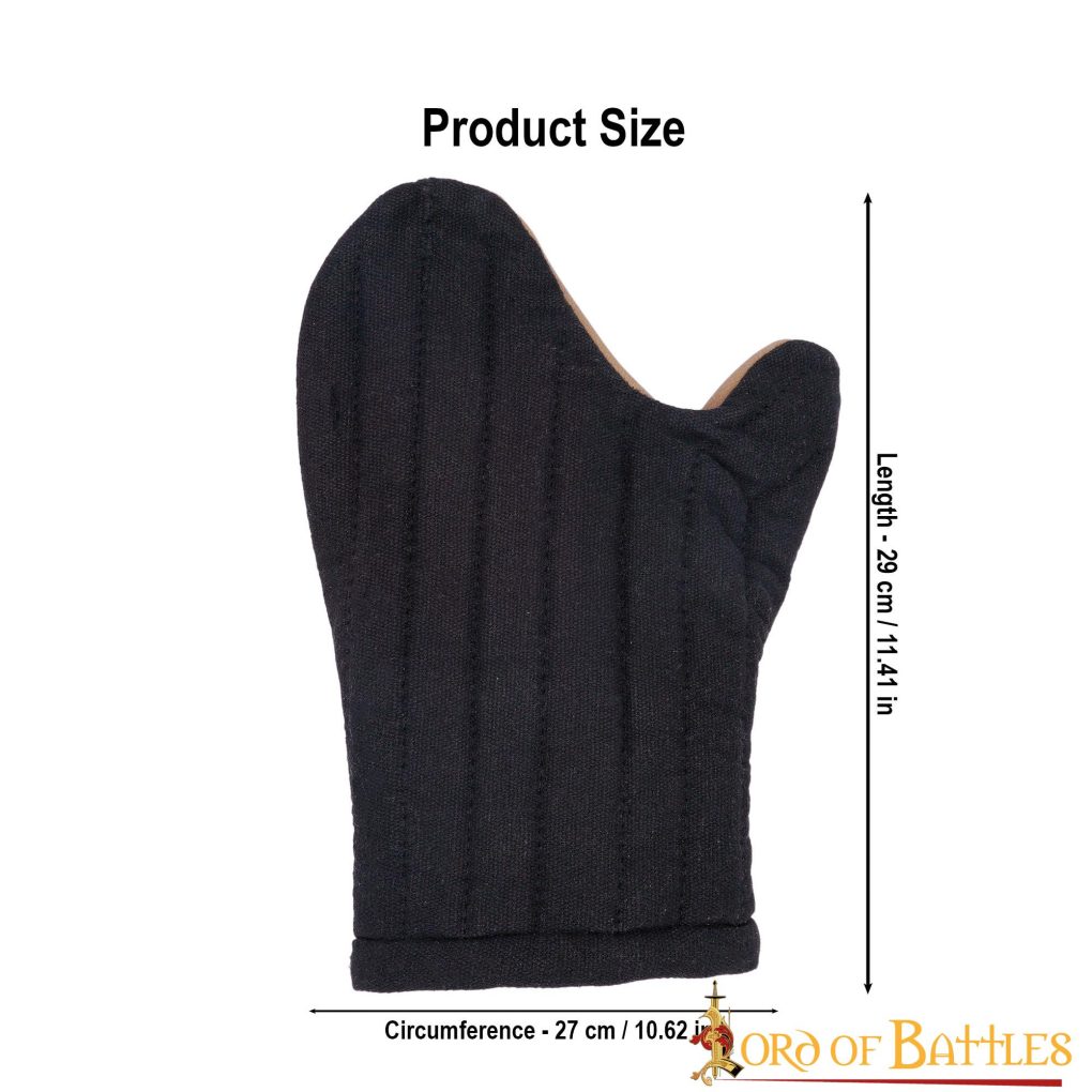 Guantes acolchados de lona de algodón con palma de cuero para recreación medieval - imagen 9