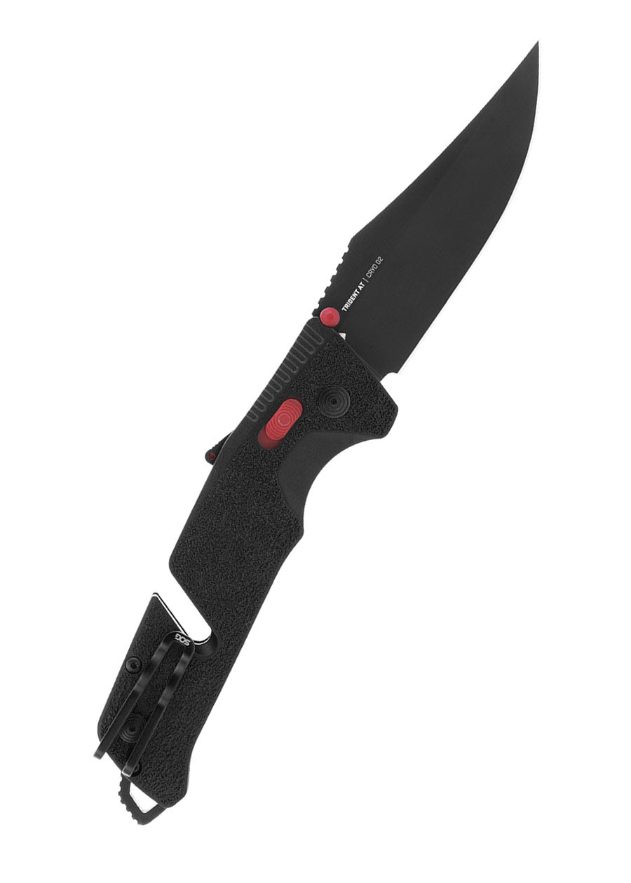 Imagen única de: Navaja Trident At - Negra Y Roja, Sog