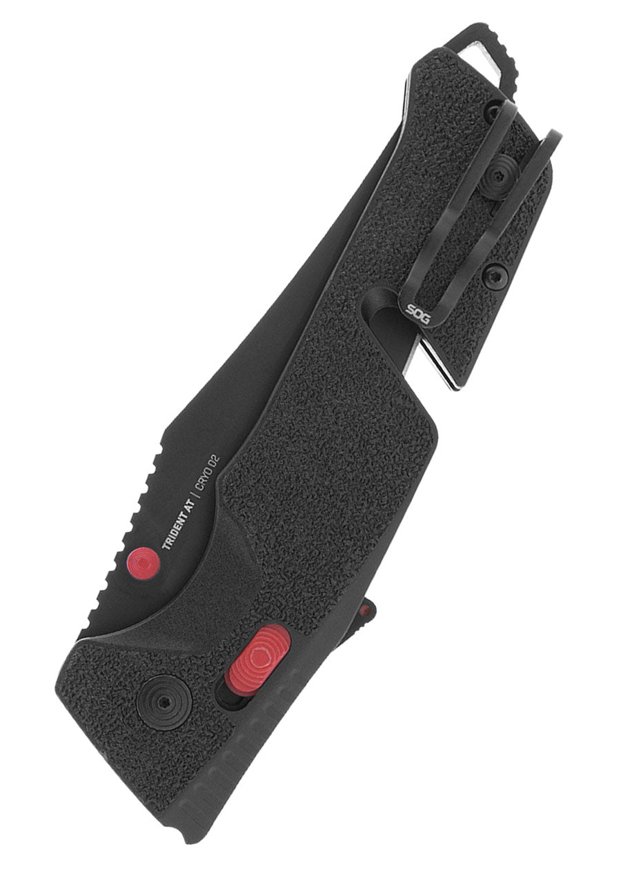 Imagen única de: Navaja Trident At, Negra, Roja, Parcialmente Dentada, Sog