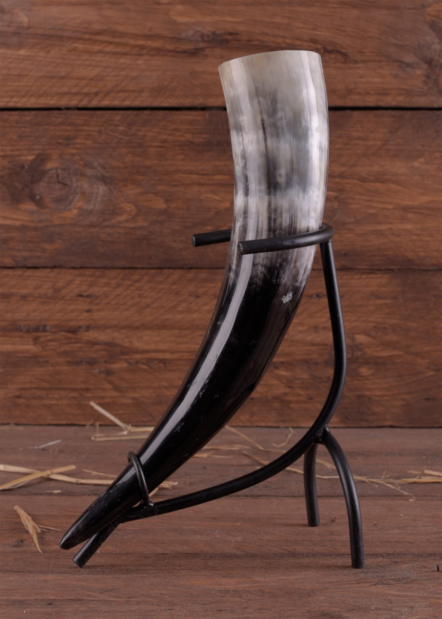 Imagen única de: Soporte Para Cuerno Para Beber, Lacado En Negro, Grande