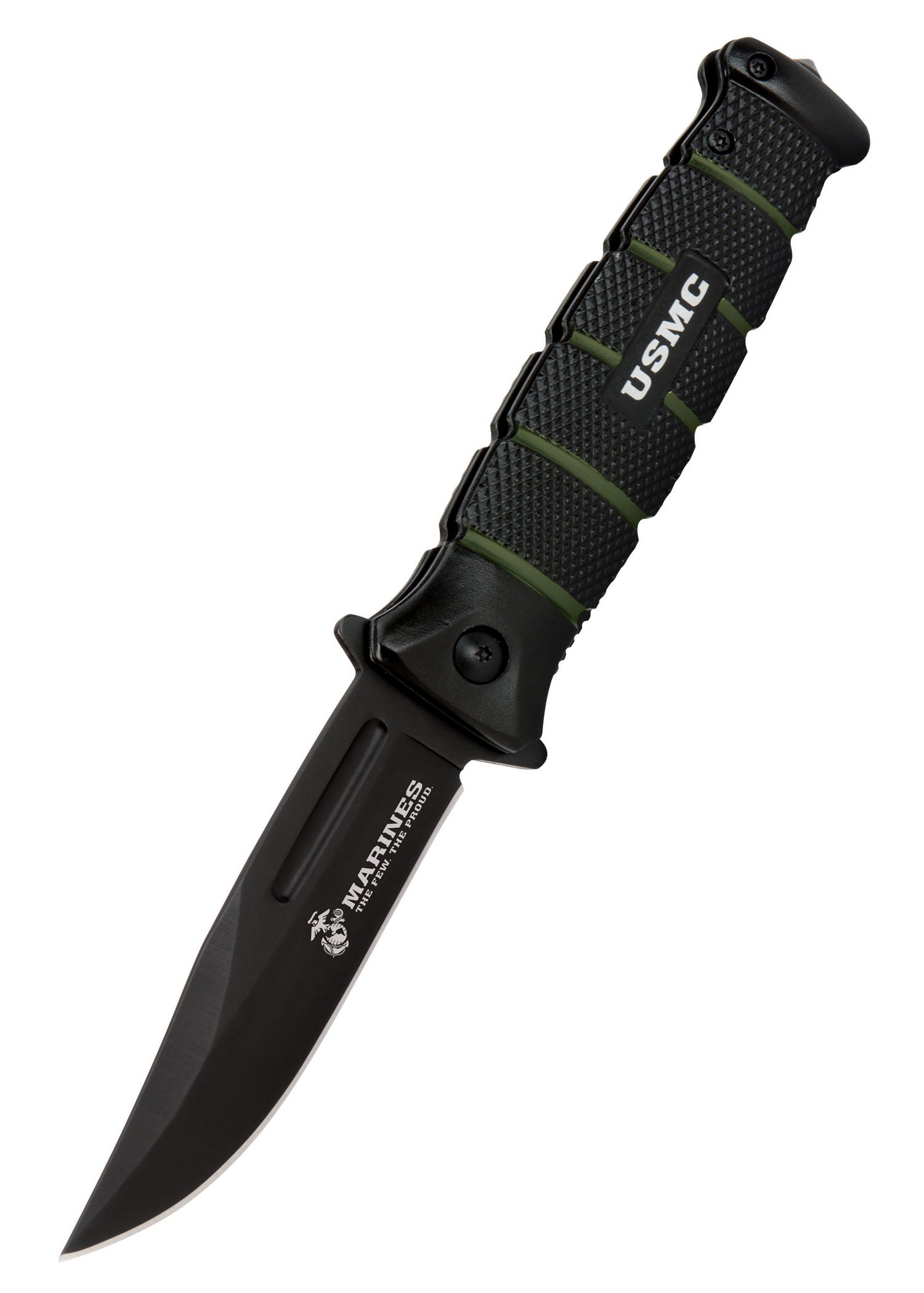 Imagen única de: Navaja De Bolsillo De Combate Usmc, Negra Y Verde