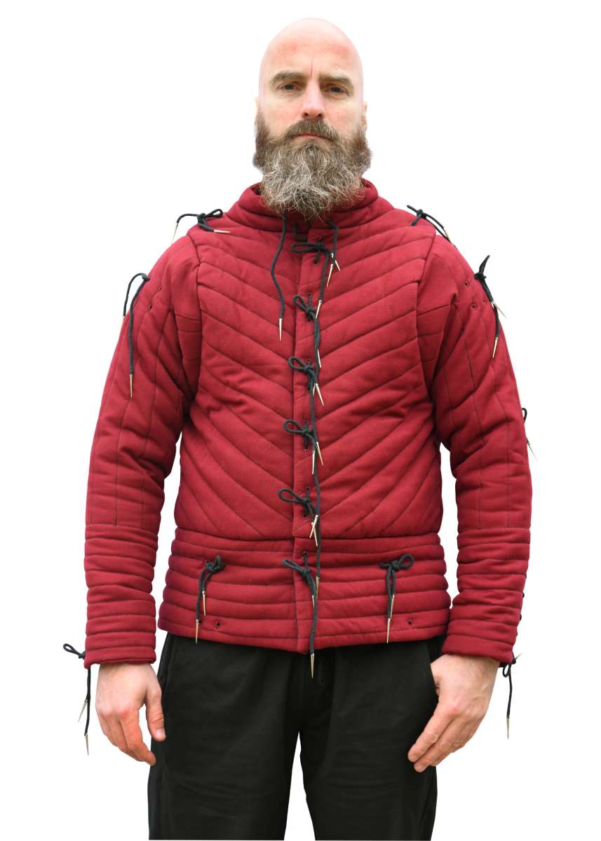 Armor Jacket with Nests, Wine Red - Black