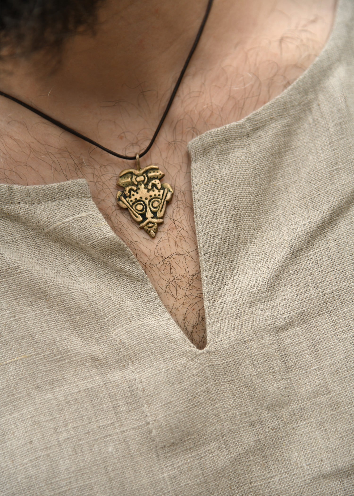 Imagen única de: Túnica Medieval De Lino, Natural