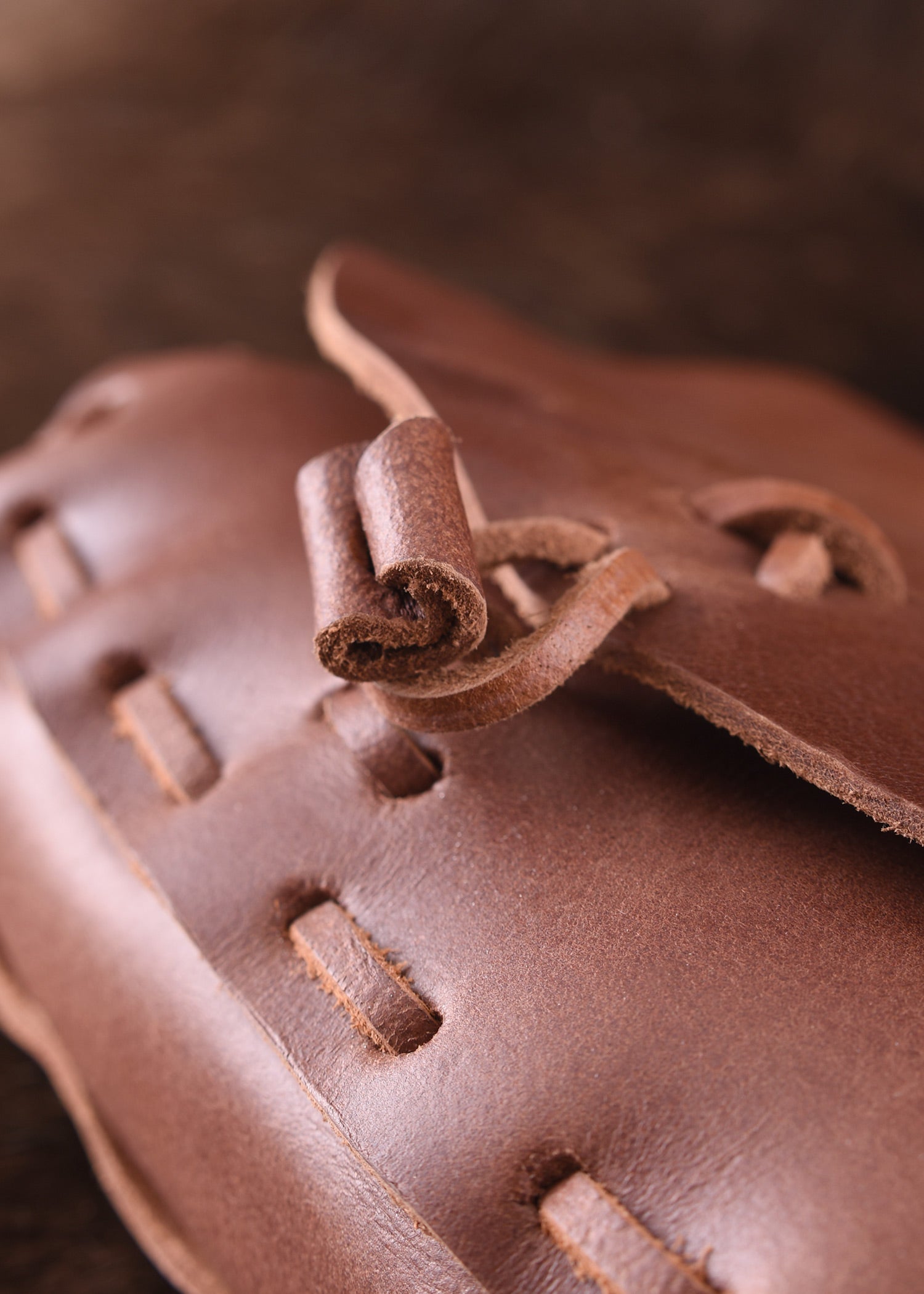 Imagen única de: Bolso Medieval De Piel, Marrón Claro.