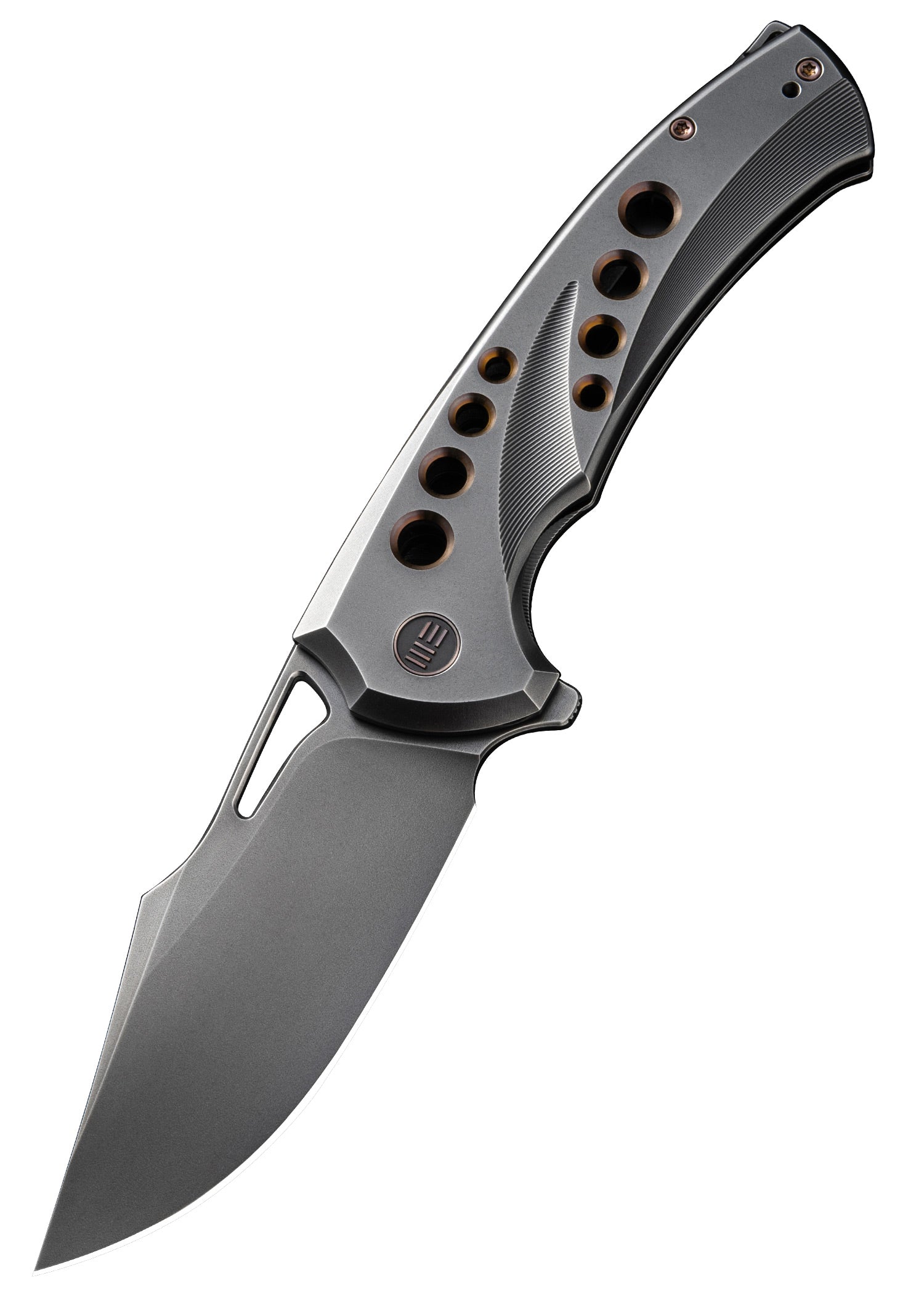 Imagen única de: We Knife Swiftfin Bead Blasted Titanium Grey Gold, Navaja De Bolsillo