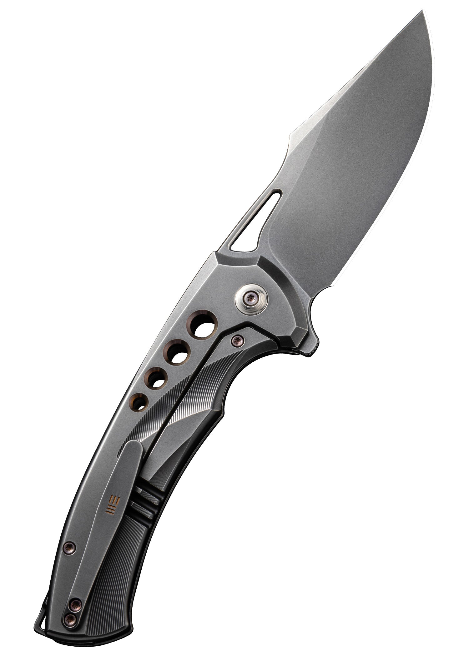 Imagen única de: We Knife Swiftfin Bead Blasted Titanium Grey Gold, Navaja De Bolsillo
