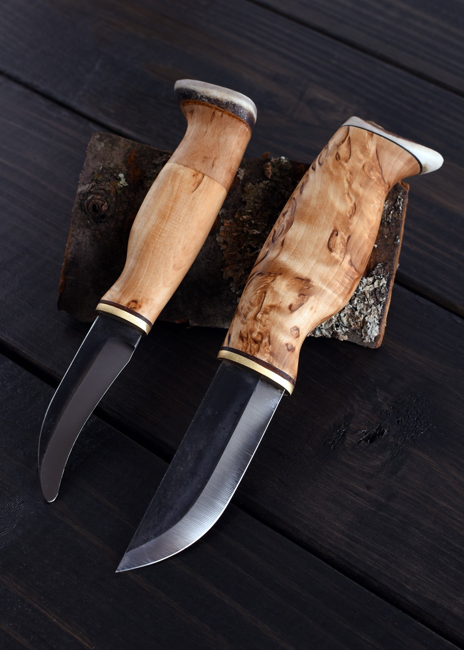 Imagen única de: Cuchillo Doble Nylky + Avaus Tuplapuukko, Joya De Madera